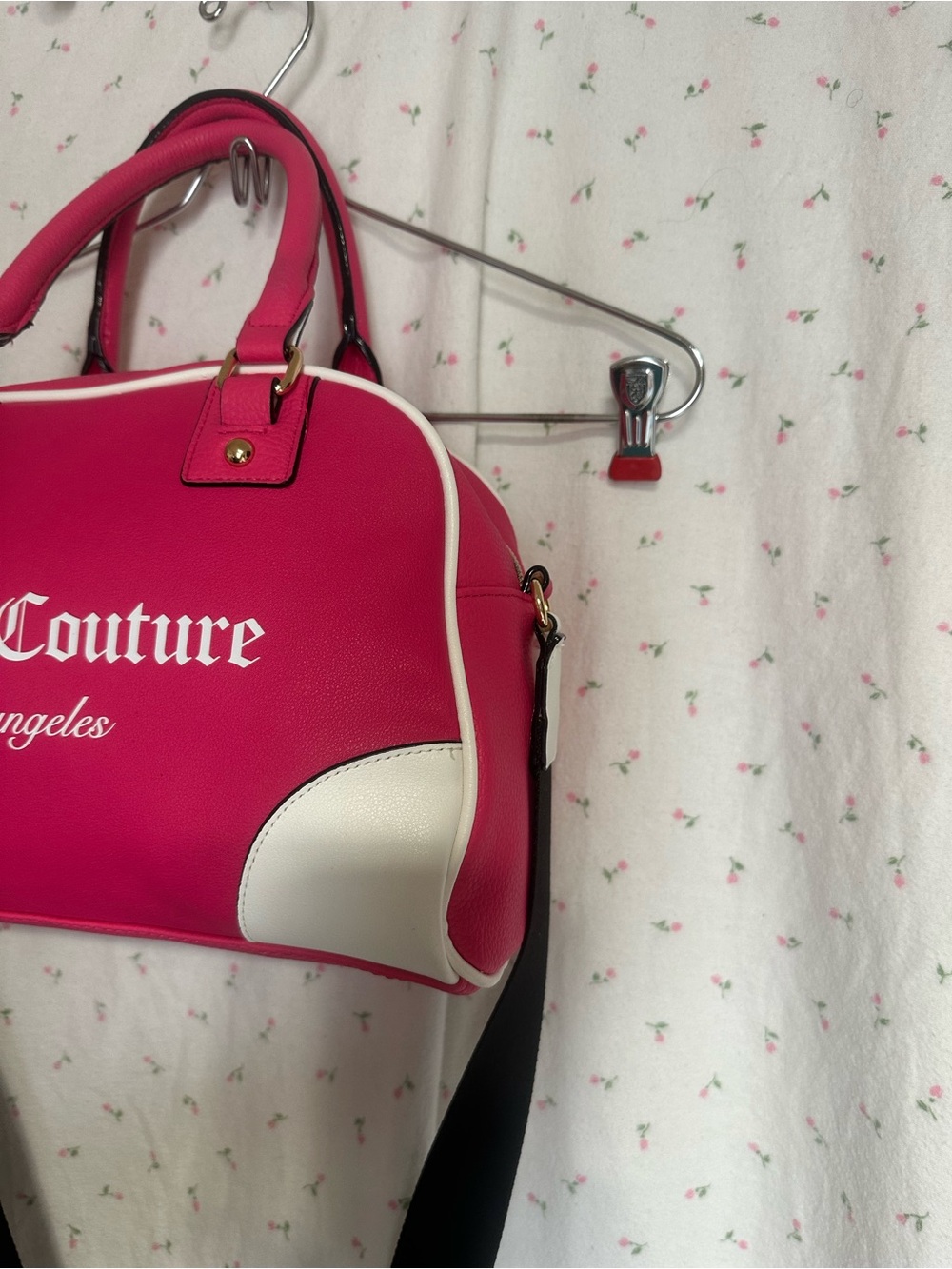 Juicy Couture Hot Pink and White Dome Satchel with Logo Strap - Picture 5 of 14
